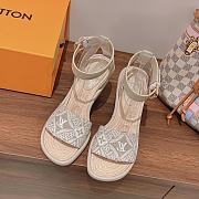 Louis Vuitton White Maia Wedge Sandals - 5