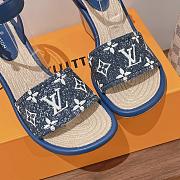 Louis Vuitton Blue Maia Wedge Sandals - 3