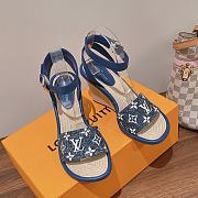 Louis Vuitton Blue Maia Wedge Sandals - 6