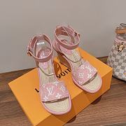 Louis Vuitton Pink Maia Wedge Sandals - 3