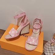 Louis Vuitton Pink Maia Wedge Sandals - 6