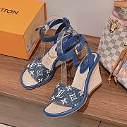 Louis Vuitton Blue Maia Wedge Sandals - 2