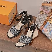 Louis Vuitton Black Maia Wedge Sandals - 4