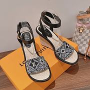 Louis Vuitton Black Maia Wedge Sandals - 3