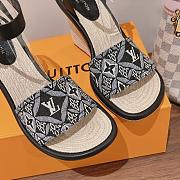 Louis Vuitton Black Maia Wedge Sandals - 2