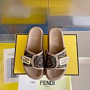 Fendi Feel Brown fabric slides - 1