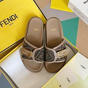 Fendi Feel Brown fabric slides - 6