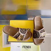 Fendi Feel Brown fabric slides - 5