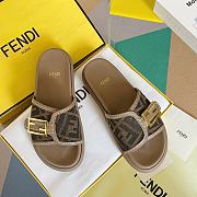 Fendi Feel Brown fabric slides - 3