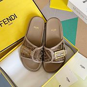 Fendi Feel Light Brown fabric slides - 6