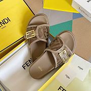 Fendi Feel Light Brown fabric slides - 3