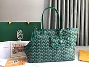 Goyard Tote Chien Gris Pet Green Leather Bag - 1