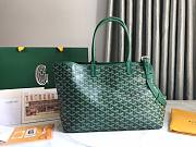 Goyard Tote Chien Gris Pet Green Leather Bag - 4