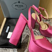 Prada pink satin platform heels - 5