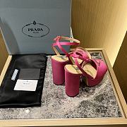 Prada pink satin platform heels - 4