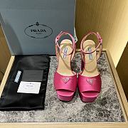 Prada pink satin platform heels - 3