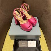 Prada pink satin platform heels - 2