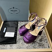 Prada purple satin platform heels - 1