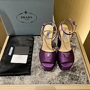 Prada purple satin platform heels - 5