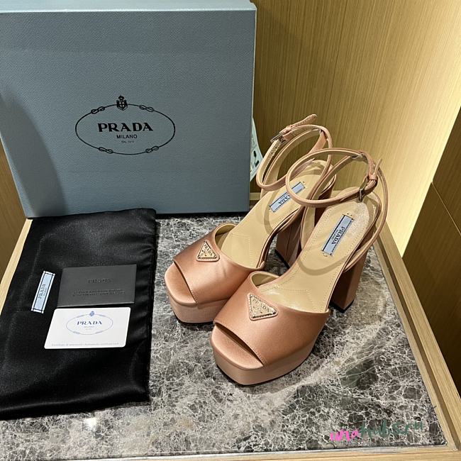 Prada beige satin platform heels - 1