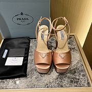 Prada beige satin platform heels - 5