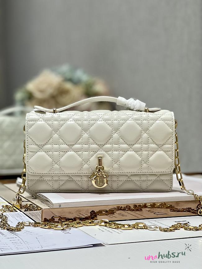 Dior Mini Miss Dior White Lambskin Bag - 1