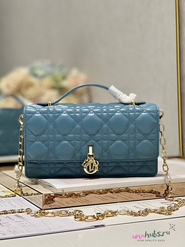 Dior Mini Miss Dior Blue Lambskin Bag - 1