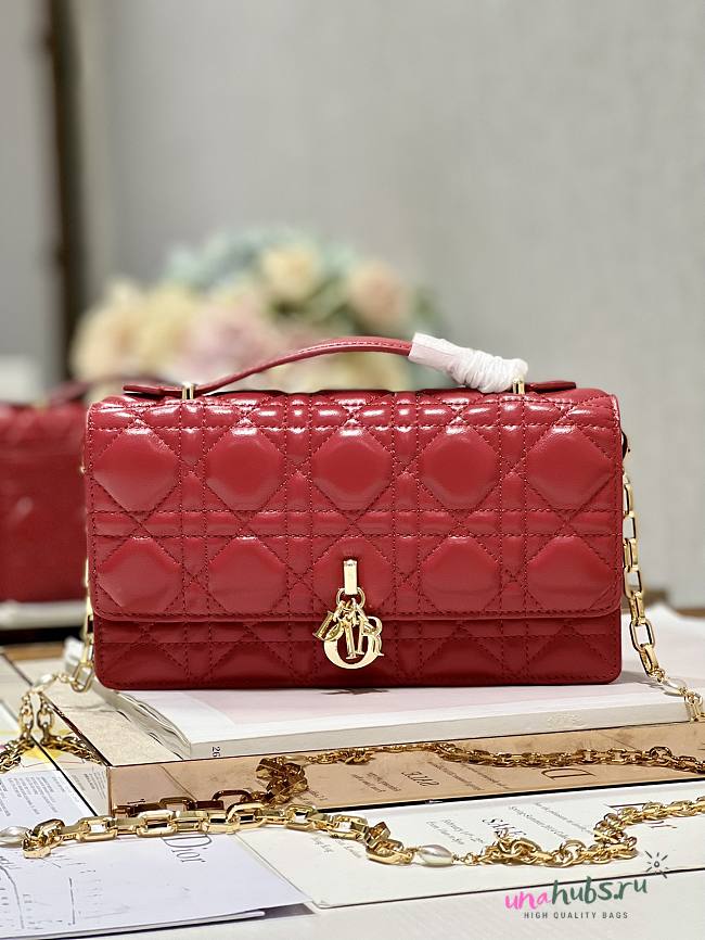 Dior Mini Miss Dior Red Lambskin Bag - 1