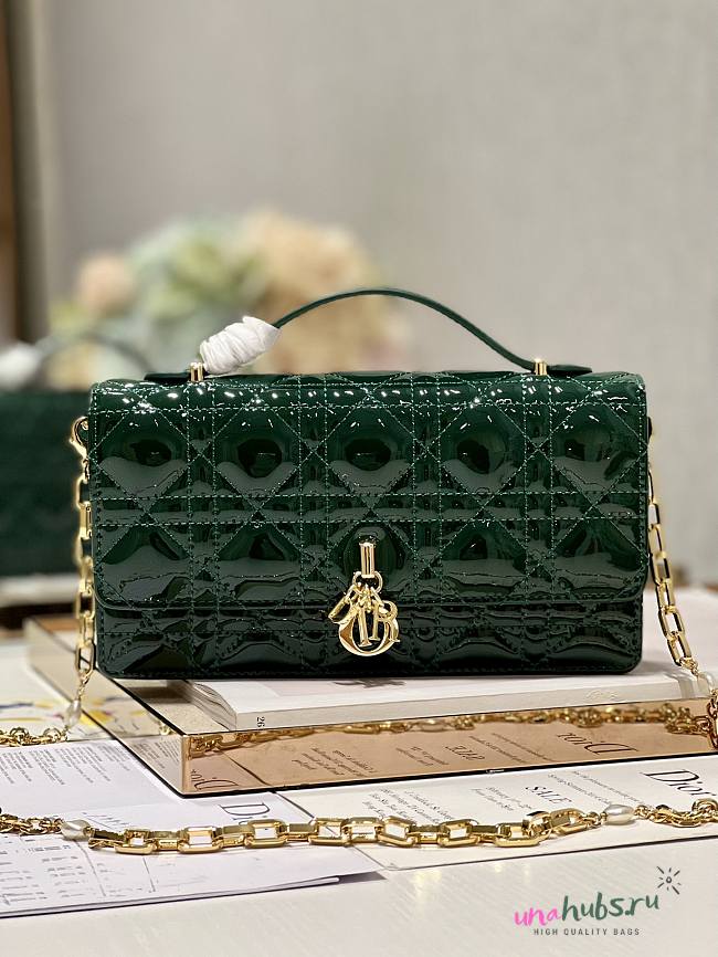 Dior Mini Miss Dior Green Lambskin Bag - 1