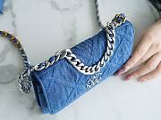 Chanel Woc 19 denim silver hardware bag  - 4