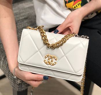 Chanel Quilted 19 Wallet on Chain WOC White 2019