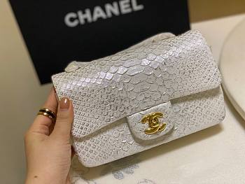 Chanel Classic White Python Mini Bag