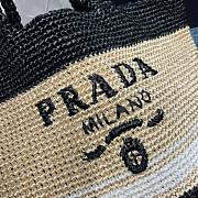 Prada large 2 tone raffia tote bag - 2