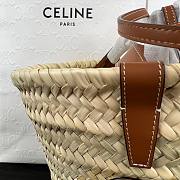 Celine Nano Triomphe Panier In Palm Leaves And Calfskin Bag - 5