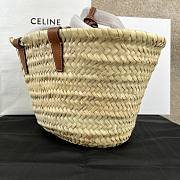 Celine Nano Triomphe Panier In Palm Leaves And Calfskin Bag - 4