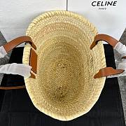 Celine Nano Triomphe Panier In Palm Leaves And Calfskin Bag - 3