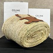 Celine Nano Triomphe Panier In Palm Leaves And Calfskin Bag - 2