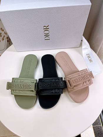Dior slide quilted cannage calfskin slippers