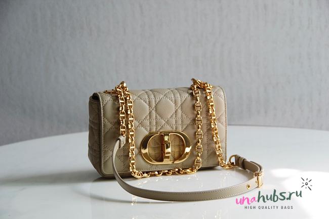 Dior Caro Small Beige Cannage Leather Bag - 1