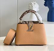 Louis Vuitton BB Capucines snake leather handle brown bag - 1