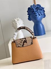 Louis Vuitton BB Capucines snake leather handle brown bag - 3