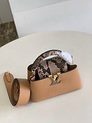 Louis Vuitton BB Capucines snake leather handle brown bag - 4