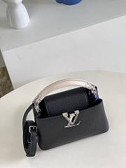 Louis Vuitton BB Capucines snake leather handle black bag - 2