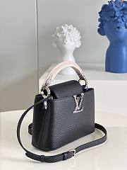 Louis Vuitton BB Capucines snake leather handle black bag - 4