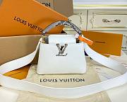 Louis Vuitton BB Capucines snake leather handle white bag - 1