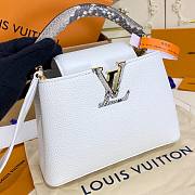 Louis Vuitton BB Capucines snake leather handle white bag - 4