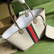 Gucci White Beige Ophidia GG Large Tote - 5