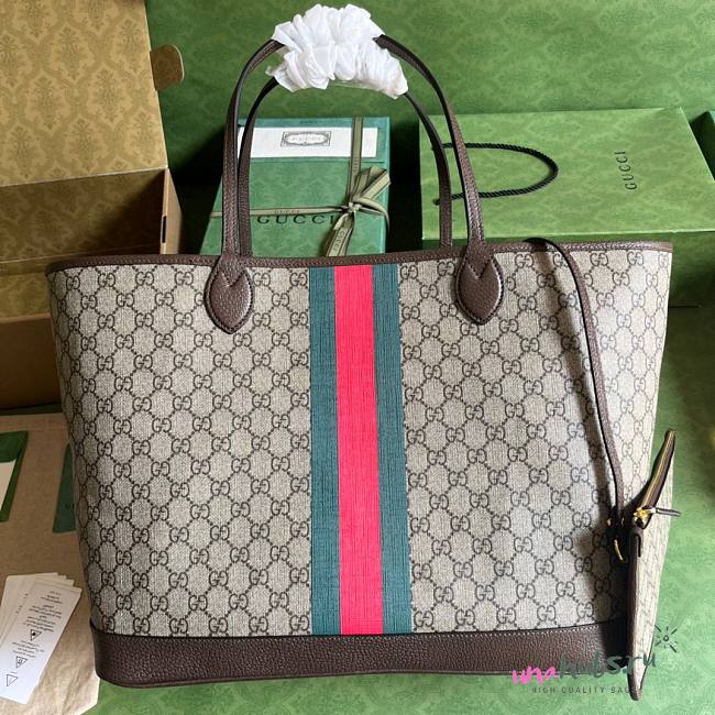 Gucci Brown Ophidia GG Large Tote - 1