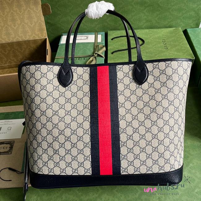 Gucci Blue Ophidia GG Large Tote - 1