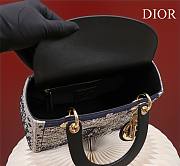 Dior Medium Lady Blue Satin with Bead Embroidery Bag - 5